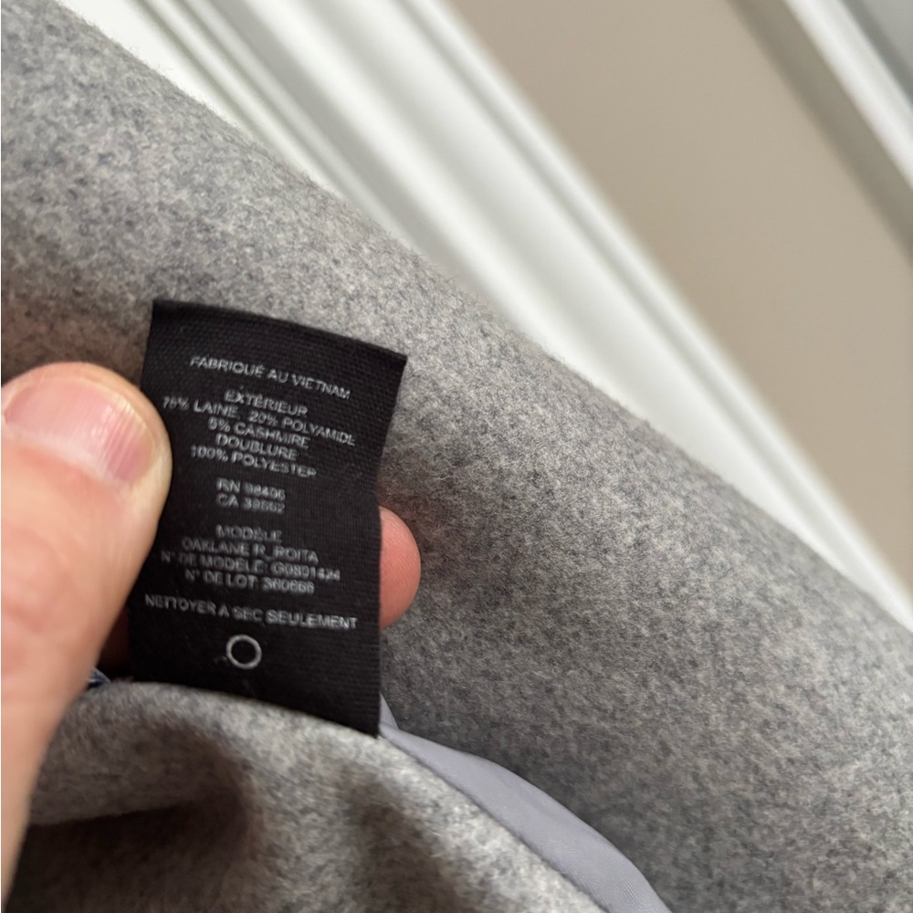 Theory Classic Heathered Gray Wool Cashmere Trench Coat M - Picture 15 of 15